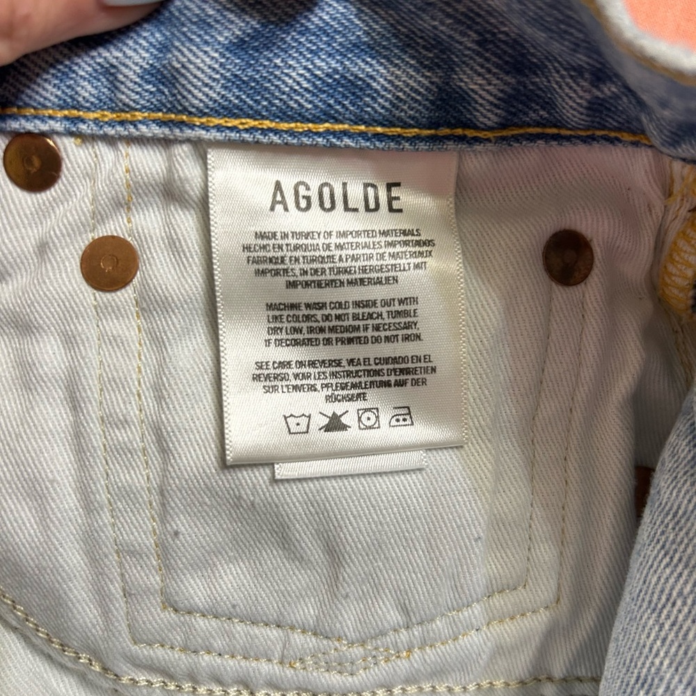 AGOLDE Parker Distressed High Rise Shorts 27 - Picture 4 of 5